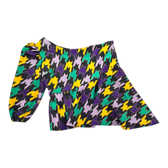 Ashley Stewart Wom 26/28 NWT One Shoulder Blouse Mardi Gras Jazz College Concert - Picture 2 of 12